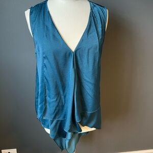 BCBGMaxAzria Teal Sleeveless Blouse